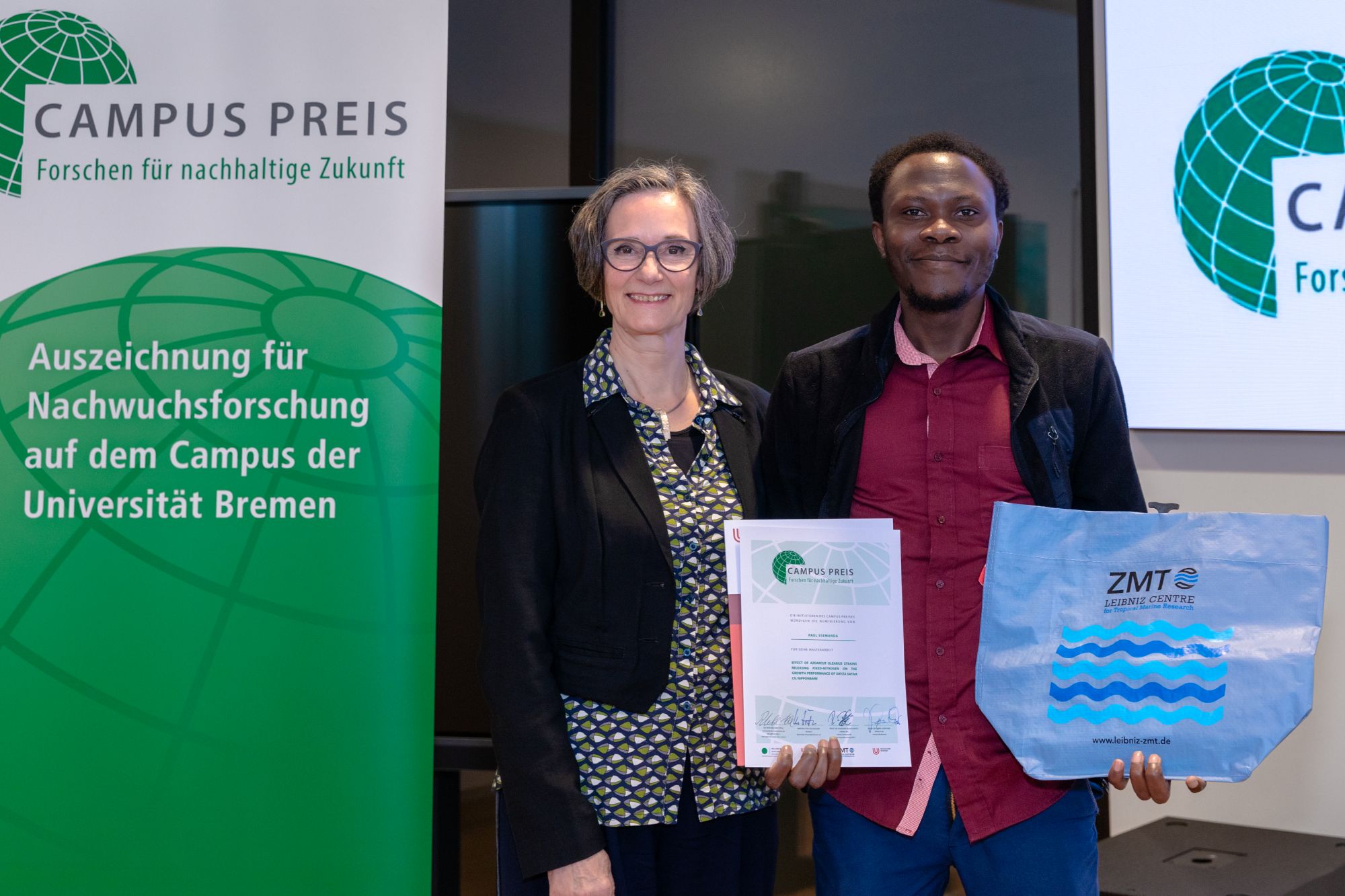 Prof. Dr. Barbara Reinhold-Hurek hatte Pauls Ssemanda aus ihrer Arbeitsgruppe vorgeschlagen